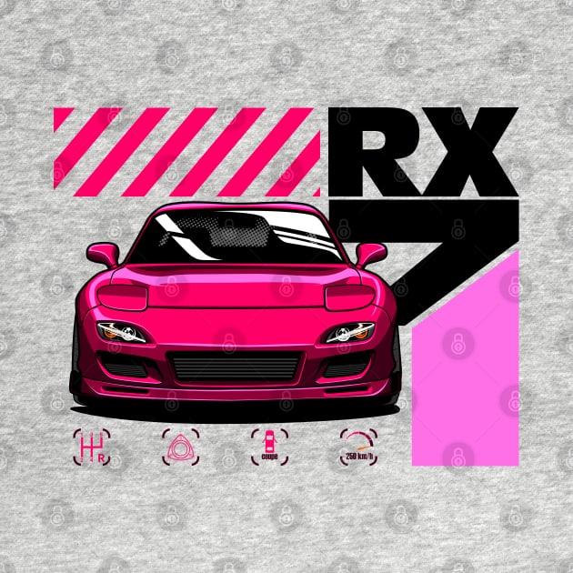 Mazda Rx7 Front Magenta by aredie19